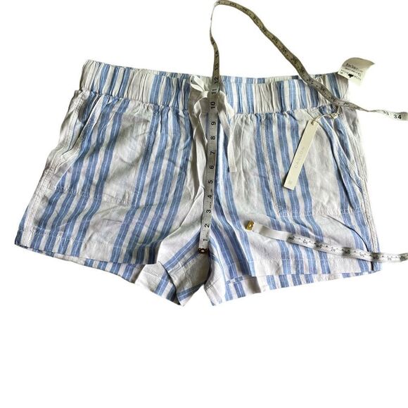 CASLON Stripe Linen Blend Shorts Size L - Picture 4 of 8